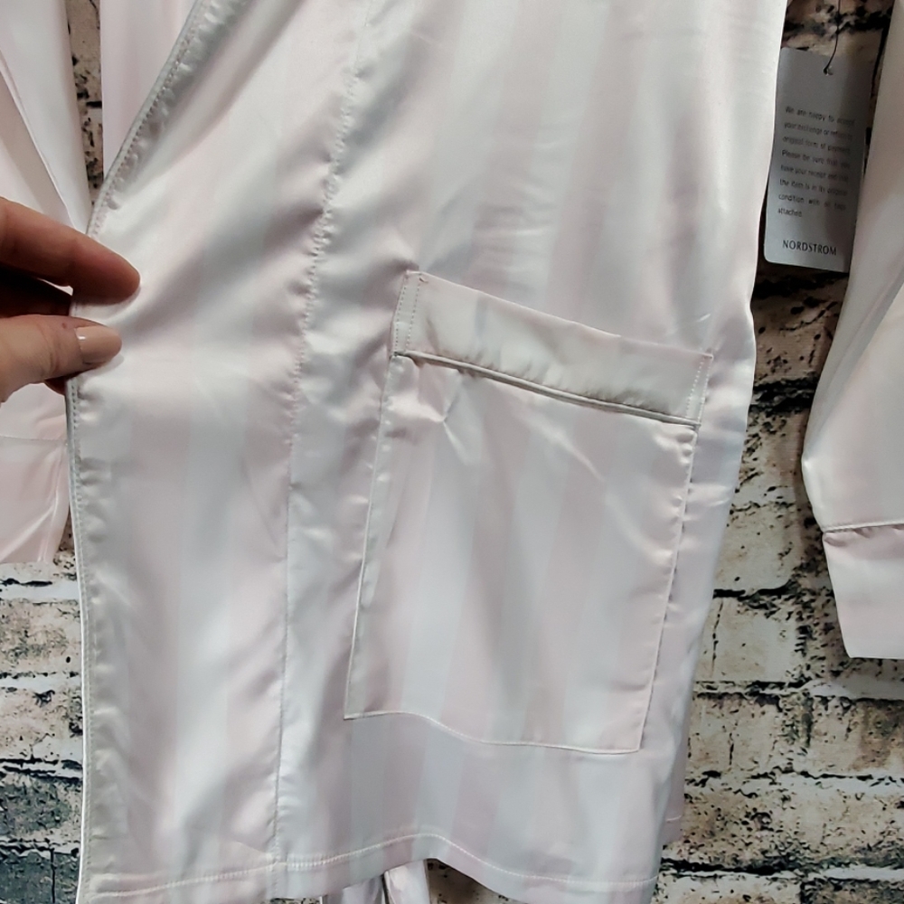 Sam Edelman | Striped Smoking Jacket Robe - Picture 5 of 8